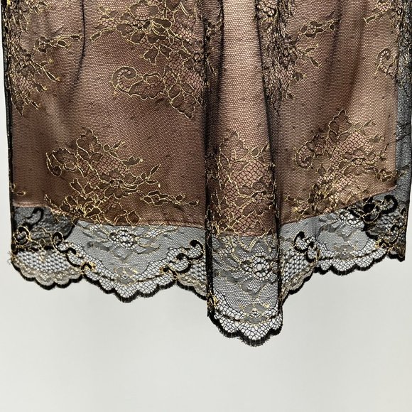 ABS Allen Schwartz Black Mesh Overlay Sleeveless Cocktail Slip Dress size 4 - Picture 5 of 13